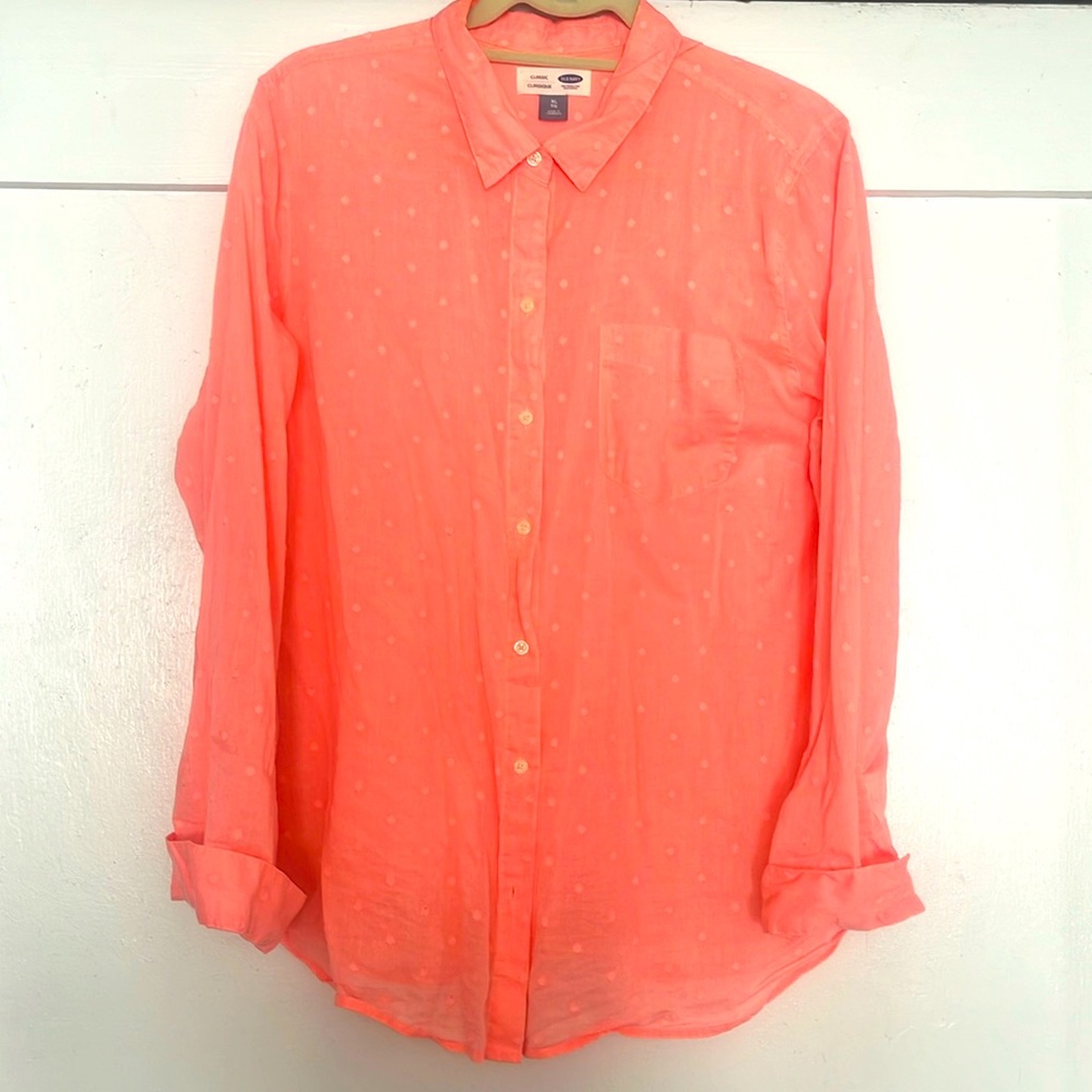 Coral colored Button up Blouse